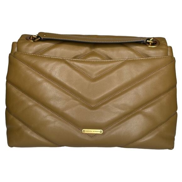 Rebecca Minkoff Military Leather Edie Maxi Chain Shoulder Bag - Picture 12 of 12